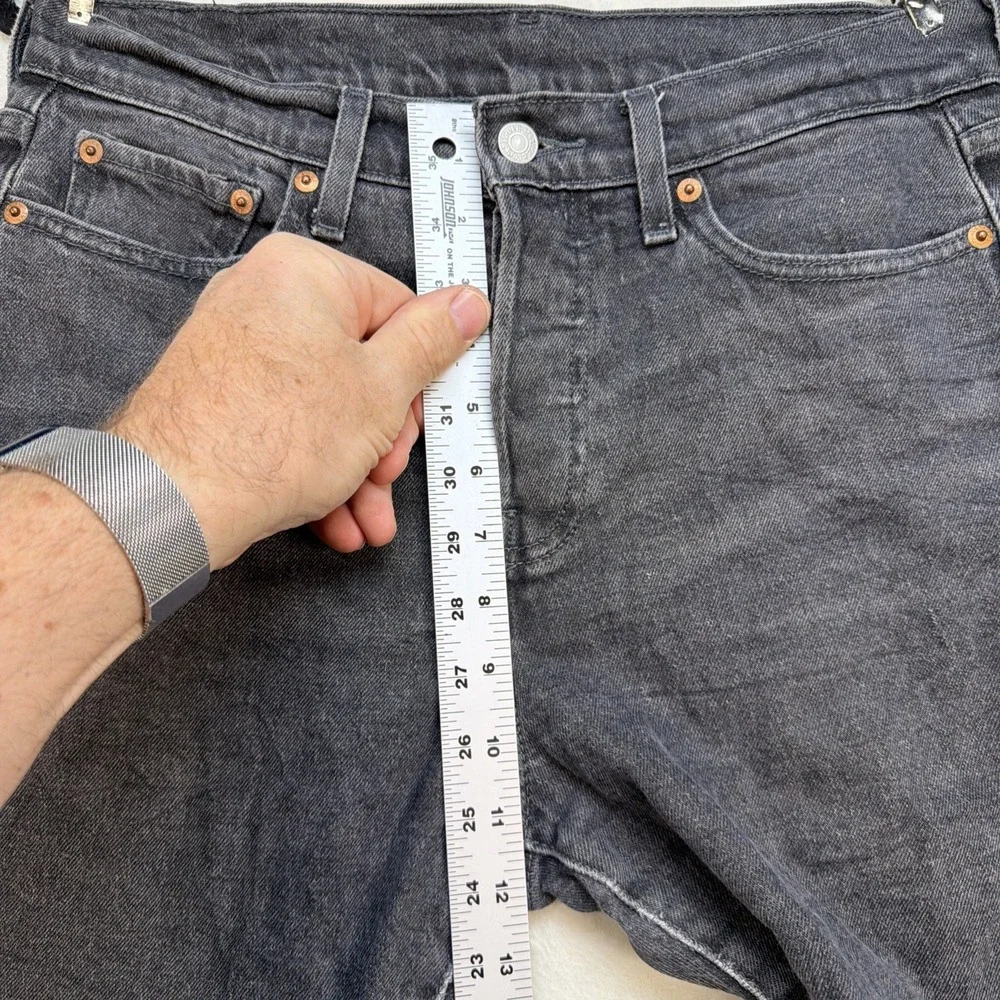 Levi's 501 Cutoff Shorts Mens 29 Button‎ Fly Black Denim Jean Shorts High Rise
